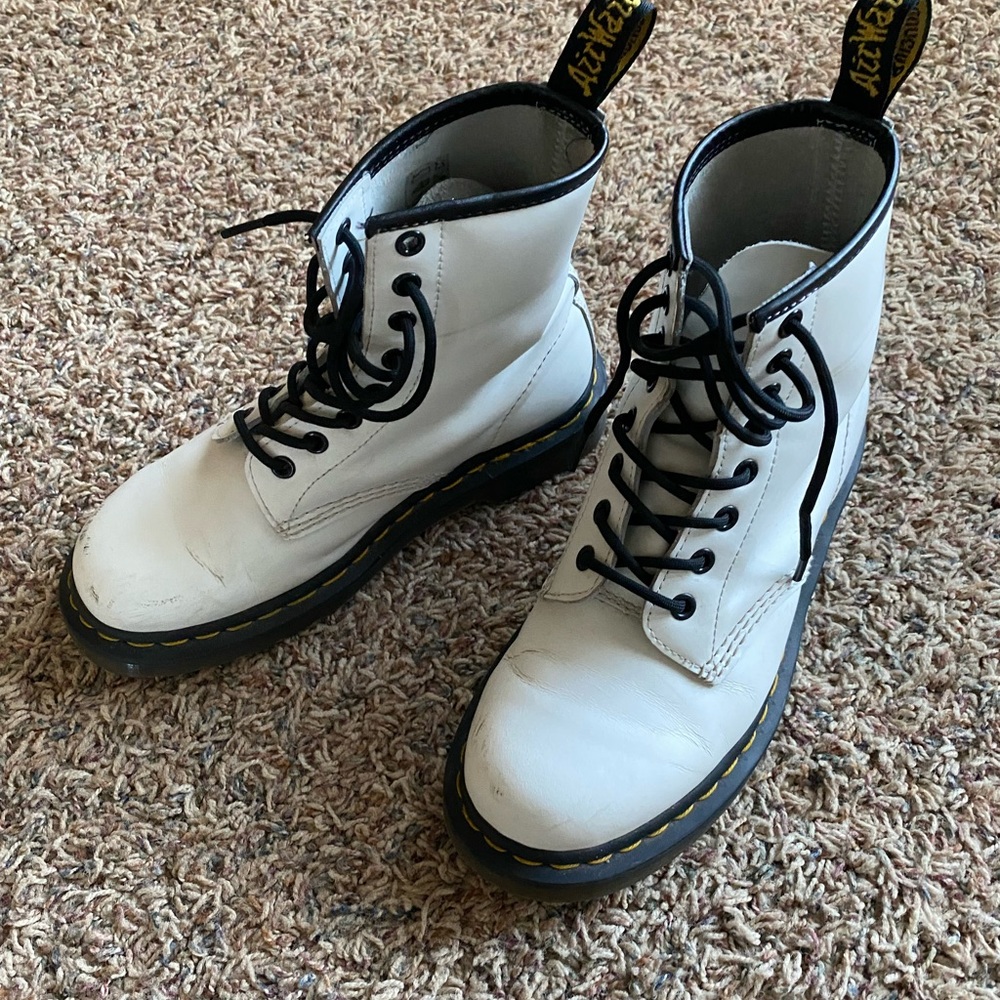 doc martens in white